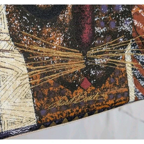 Laurel Burch Cat Shoulder Bag Cut Out Ears Canvas Brown - Picture 4 of 9